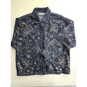 New Direction embroidered denim shirt Size Small